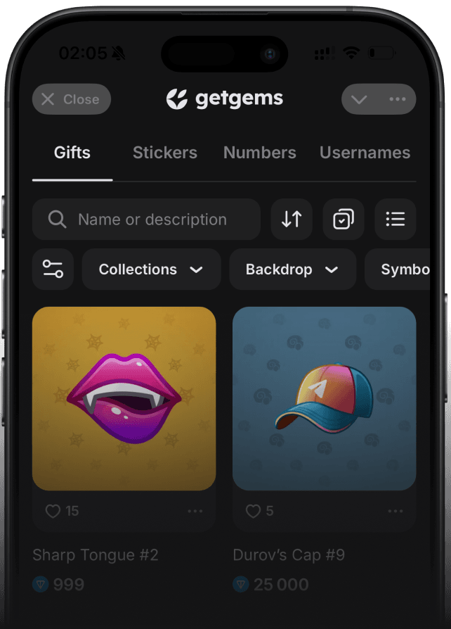 Getgems interface