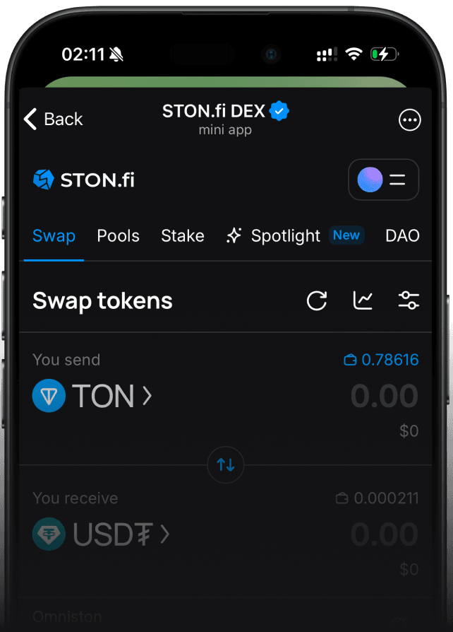 STON.fi interface